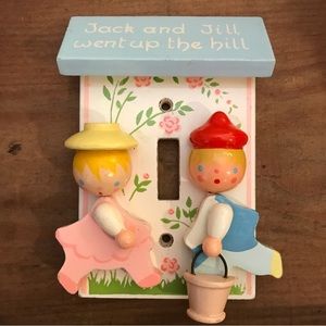 Vintage Jack and Jill nursery light switch cover
